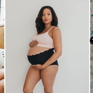 Bao Bei Maternity and Postpartum Support Bloomers Black Scalloped Small